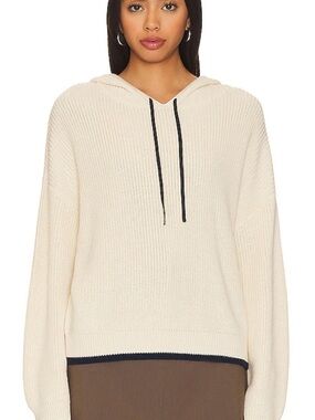 525 America Alli Tipped Hoodie in Cream Multi